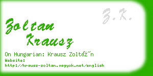 zoltan krausz business card